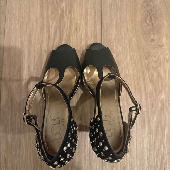 BCBG Black Studded Open Toe Heel - Picture 3 of 4
